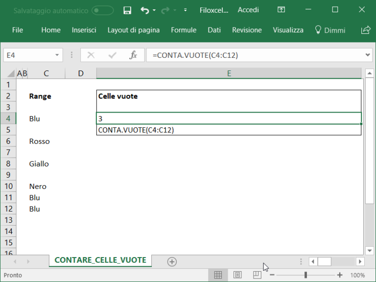 Contare Celle Vuote Excel Excel Per Professionisti 2914