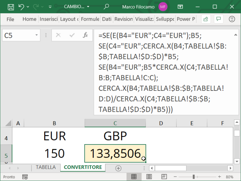 Cambio Valuta Excel - Excel Per Professionisti