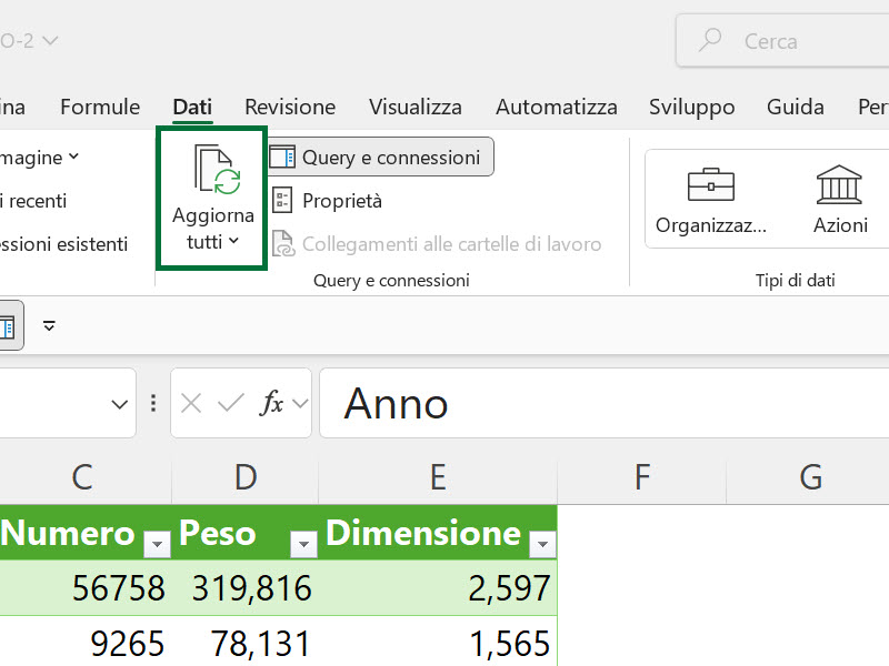 POWER_QUERY_EXCEL_QUERY_CARICAMENTO_DATI_IN_EXCEL_AGGIORNA_TUTTI